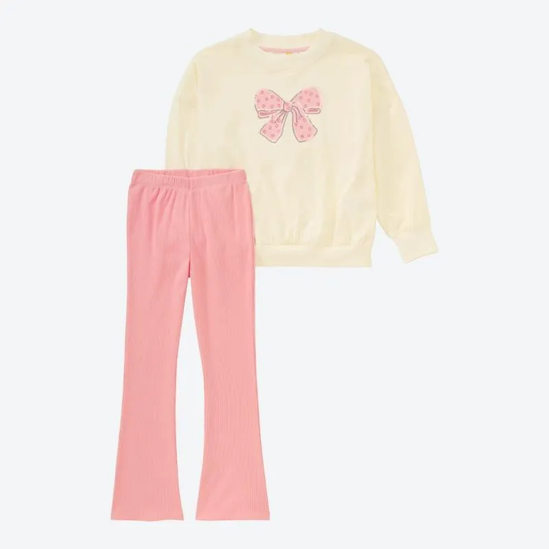 Kinder-Mädchen-Set mit Glitzerdruck, 2-teilig