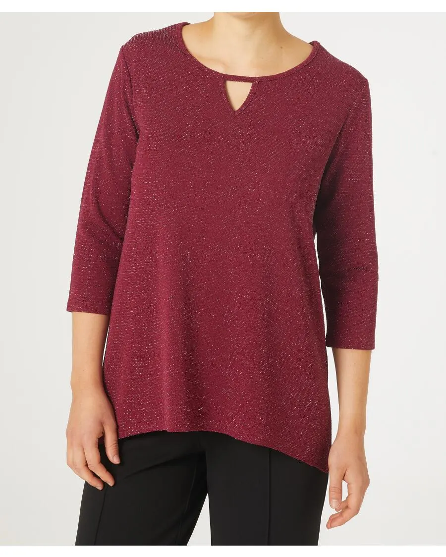 Shirt mit Glitzerfäden Janina, 3/4-Arm