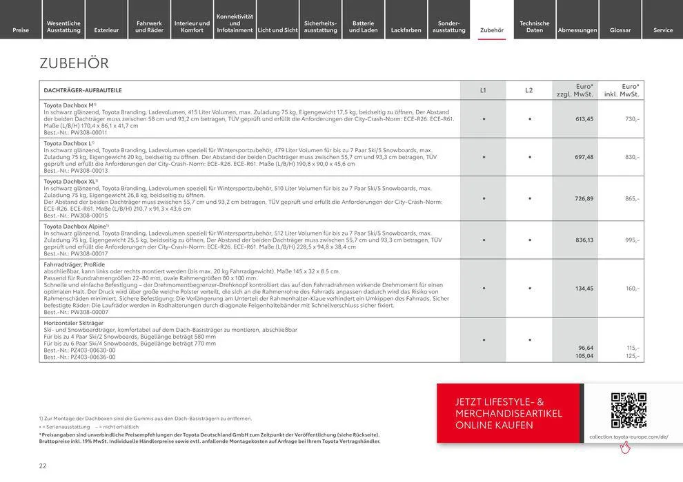 Toyota Proace Verso/Proace Verso Electric von 6. April bis 6. April 2025 - Prospekt seite 22