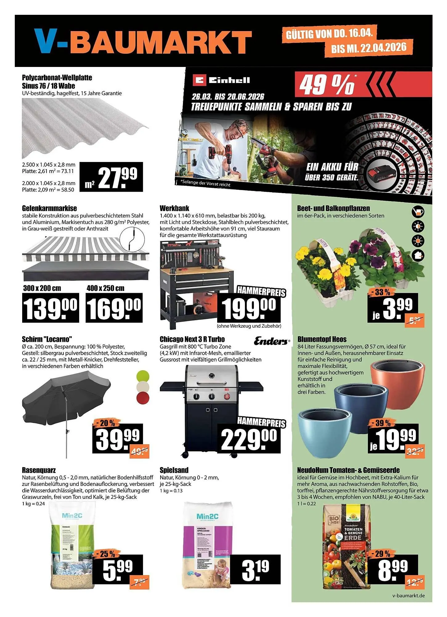 V Baumarkt Prospekt von 16. April bis 23. April 2026 - Prospekt seite 1