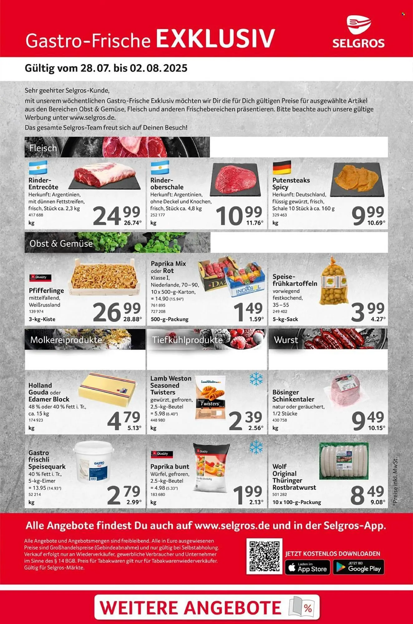 Selgros Prospekt von 28. Juli bis 2. August 2025 - Prospekt seite 1