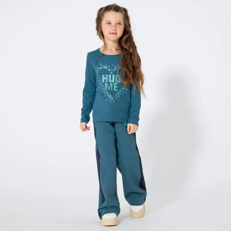 Kinder-Mädchen-Jogginghose mit Pailletten Schmetterling