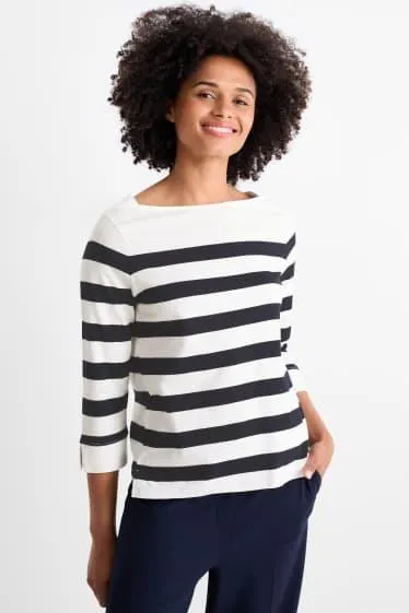 Basic long sleeve top - striped