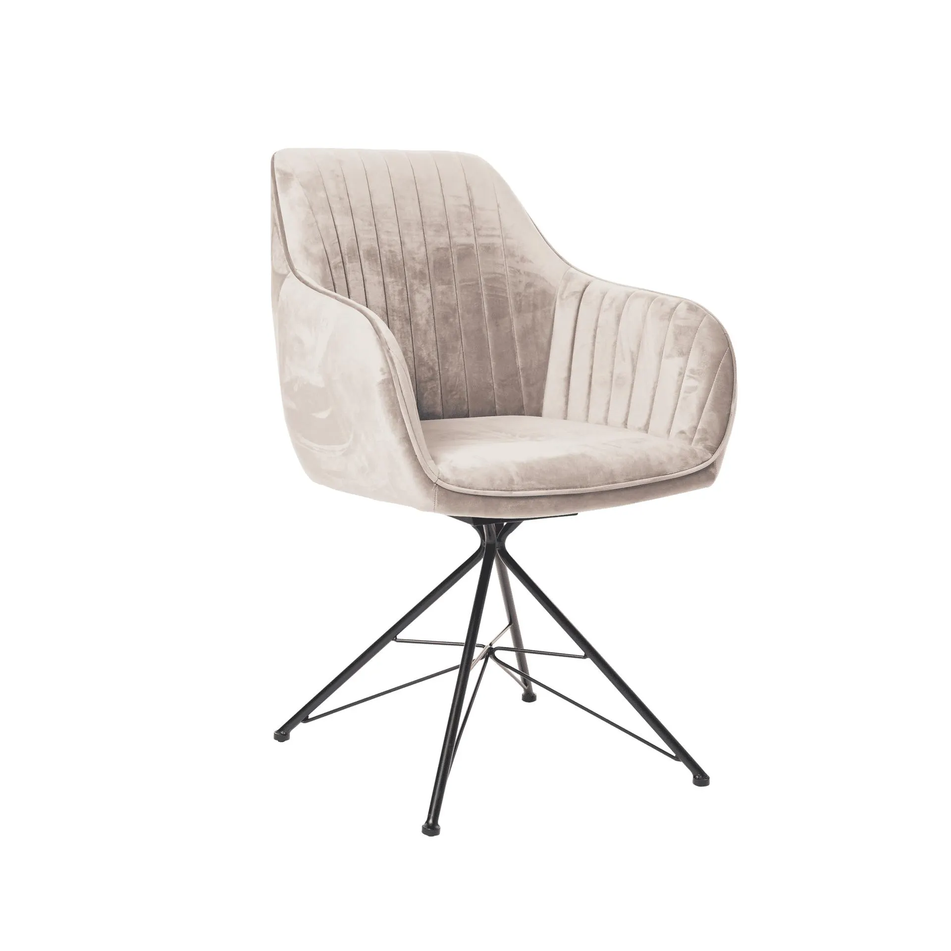 Armlehnstuhl Chicko Gestell Schwarz Bezug Grau