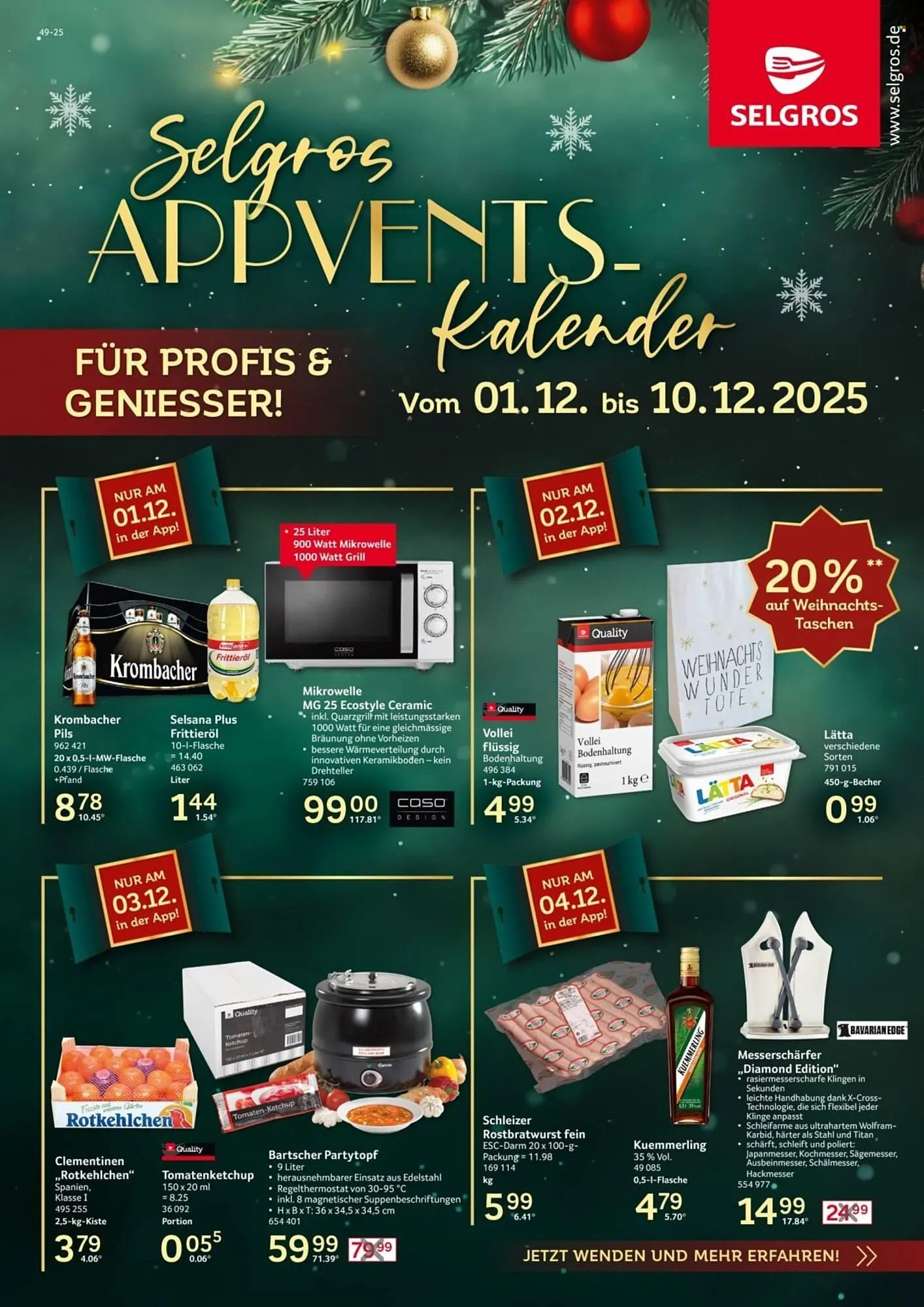 Selgros Prospekt von 1. Dezember bis 10. Dezember 2025 - Prospekt seite 1