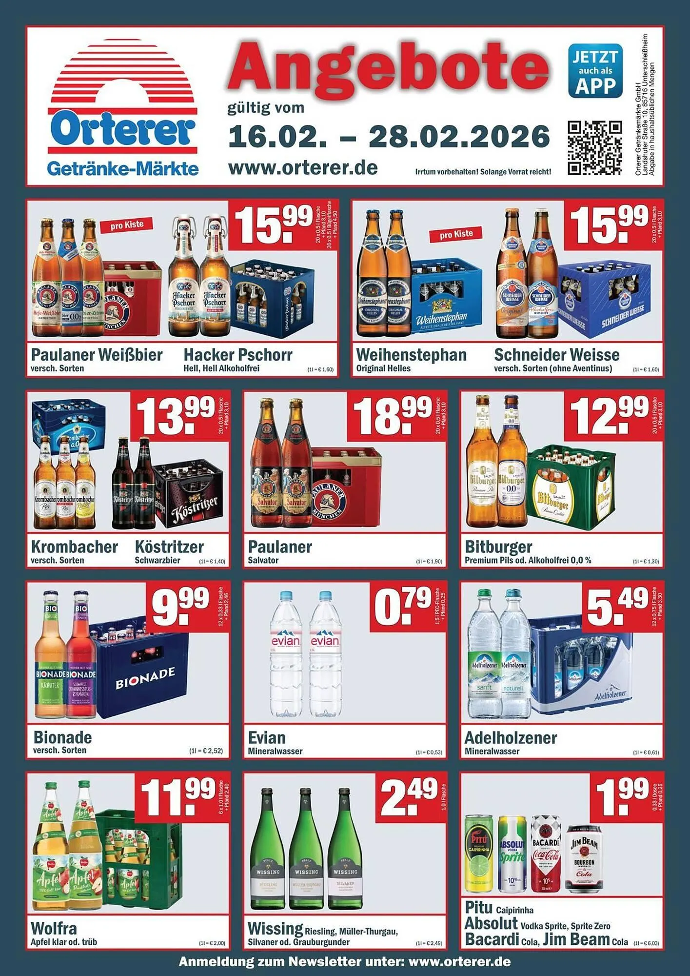 Benz Getränke Prospekt von 16. Februar bis 28. Februar 2026 - Prospekt seite 1