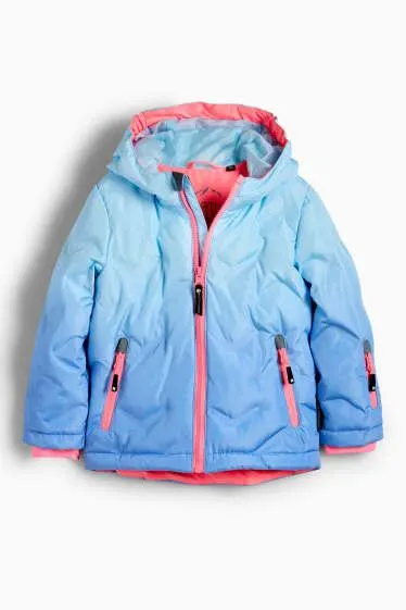 Ski jacket with hood - water-repellent - patterned