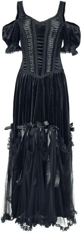 "Gothic Dress" Langes Kleid schwarz von Sinister Gothic