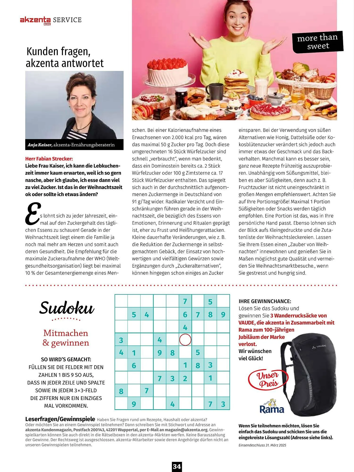akzenta Prospekt von 1. Dezember bis 31. März 2025 - Prospekt seite 34