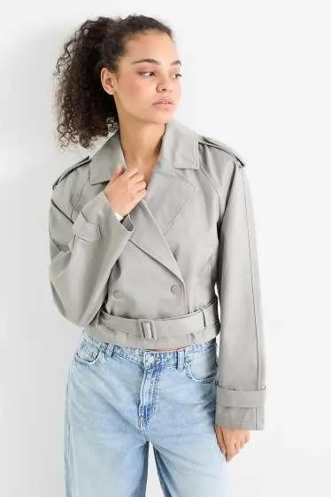 Cropped trench coat