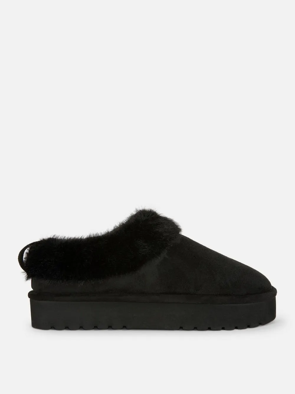 Clog-Slipper mit Kunstfellbesatz