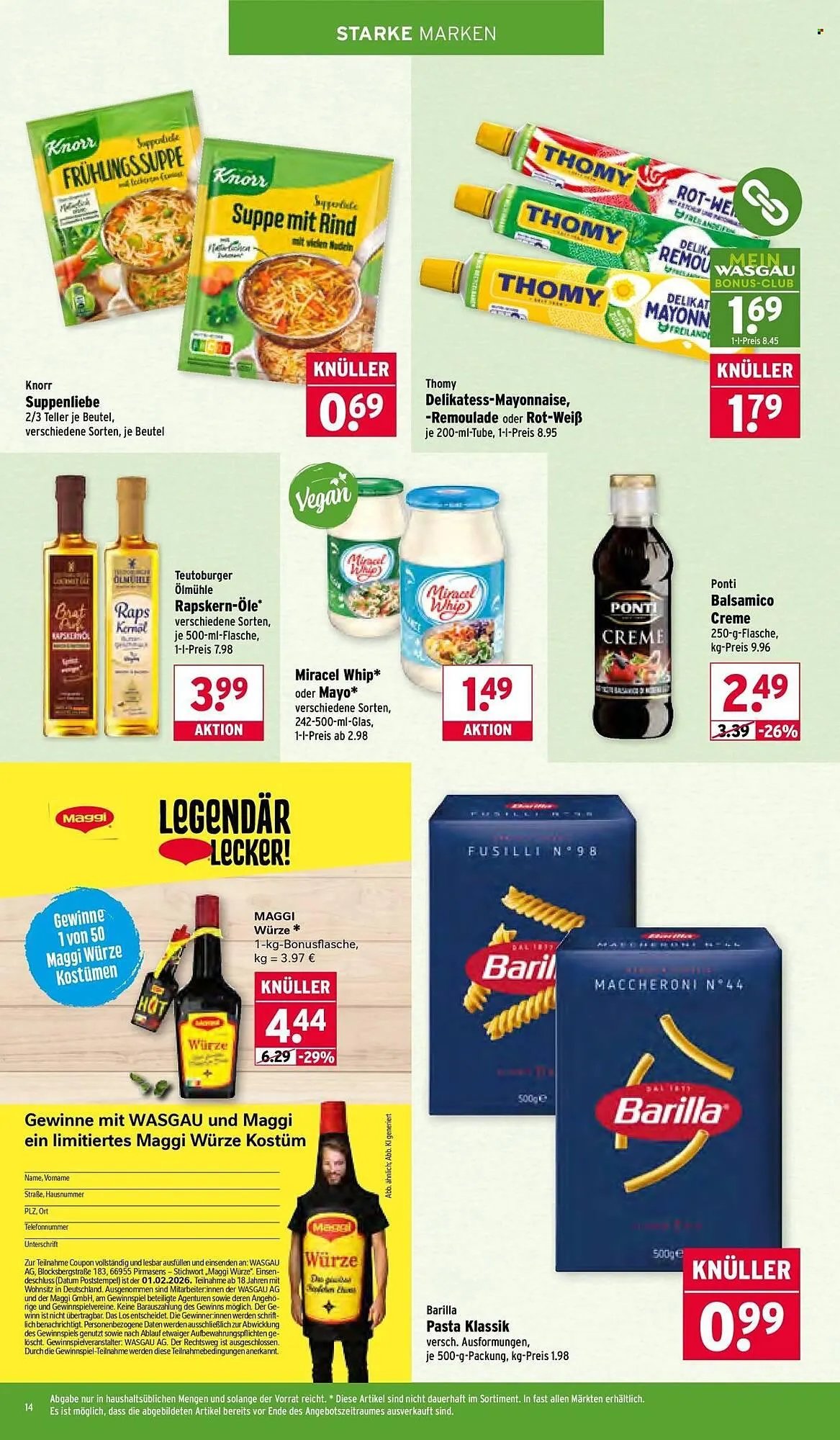 Wasgau Prospekt von 26. Januar bis 31. Januar 2026 - Prospekt seite 14