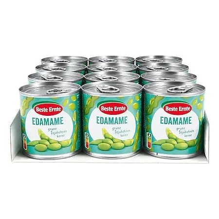 Beste Ernte Edamame 130 g Abtropfgewicht, 12er Pack