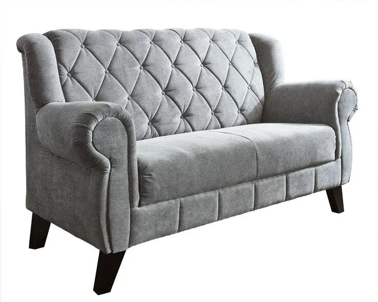 Sofa ARUBA Stoffbezug Grau ca. 170 x 99 x 82 cm