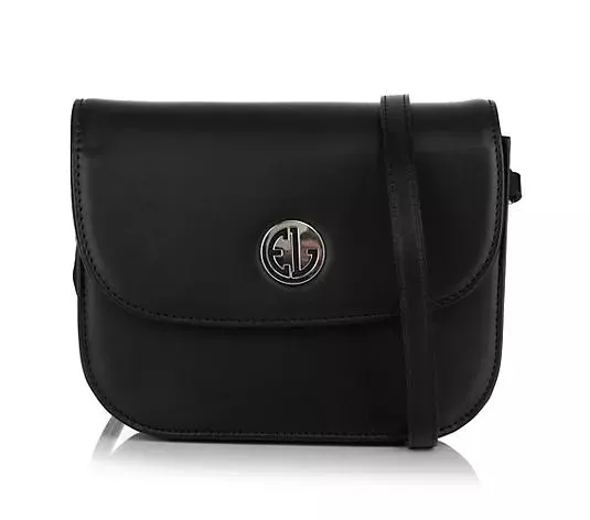 EVA LUTZ Umhängetasche Leder-Imitat 2 Tragegurte Metall-Logo