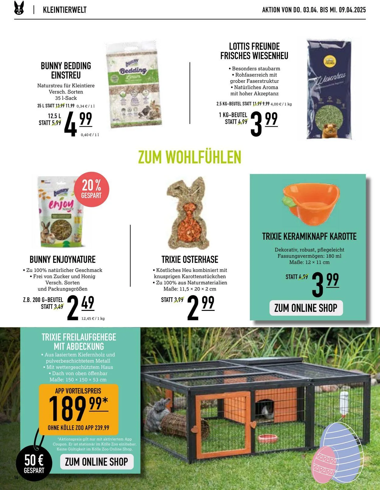 Kölle Zoo Aktueller Prospekt von 2. April bis 16. April 2025 - Prospekt seite 14