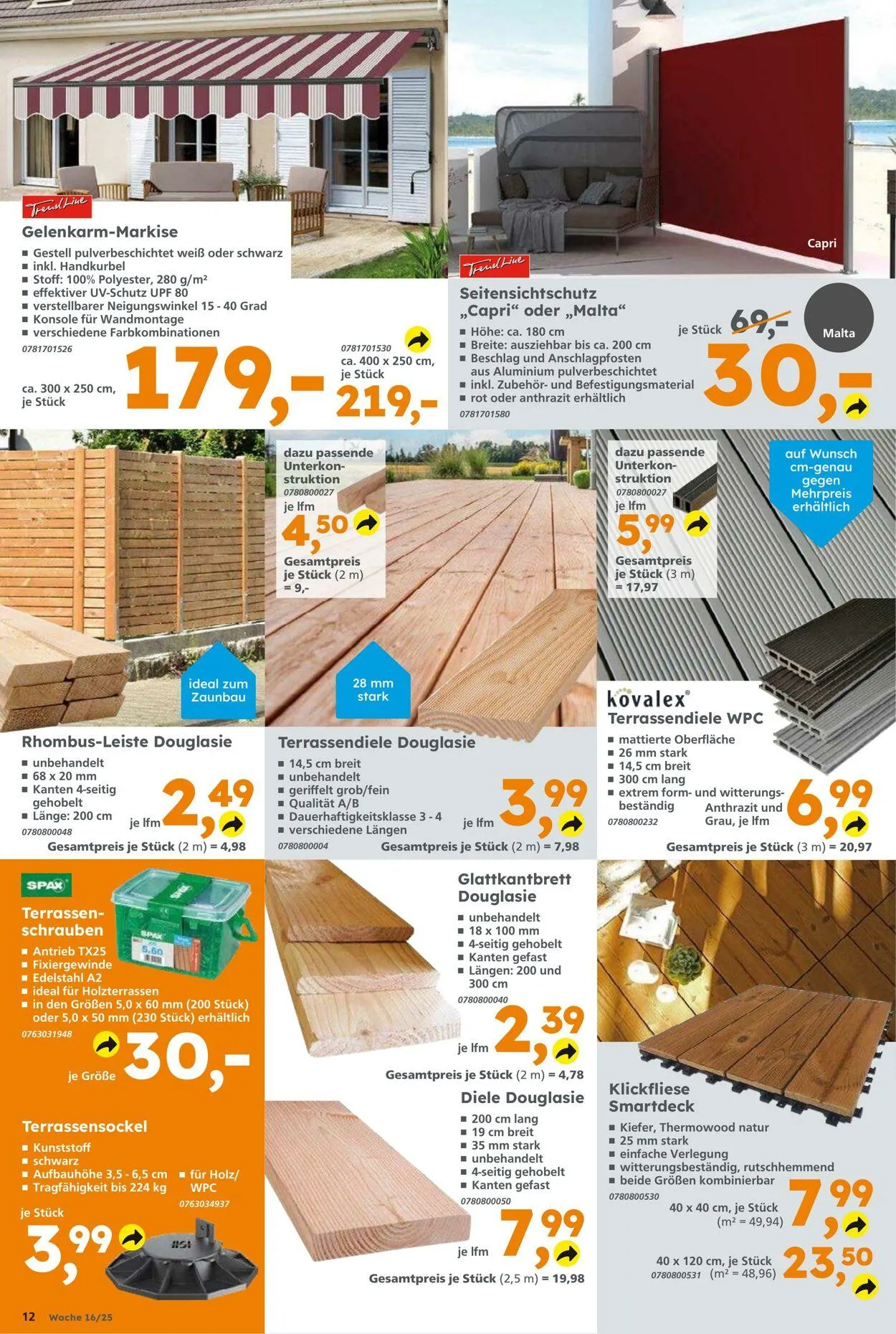 Globus Baumarkt Aktueller Prospekt von 13. April bis 19. April 2025 - Prospekt seite 12