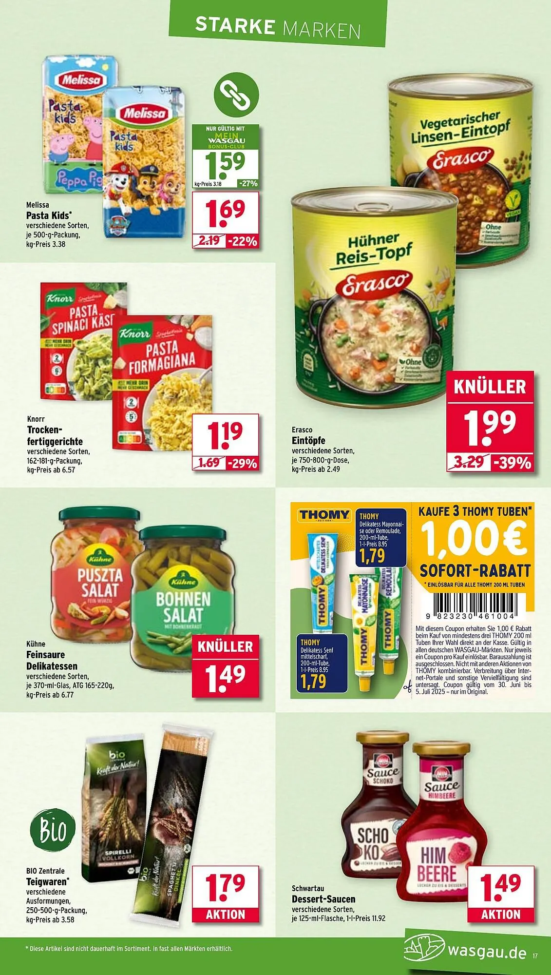 Wasgau Prospekt von 30. Juni bis 5. Juli 2025 - Prospekt seite 17