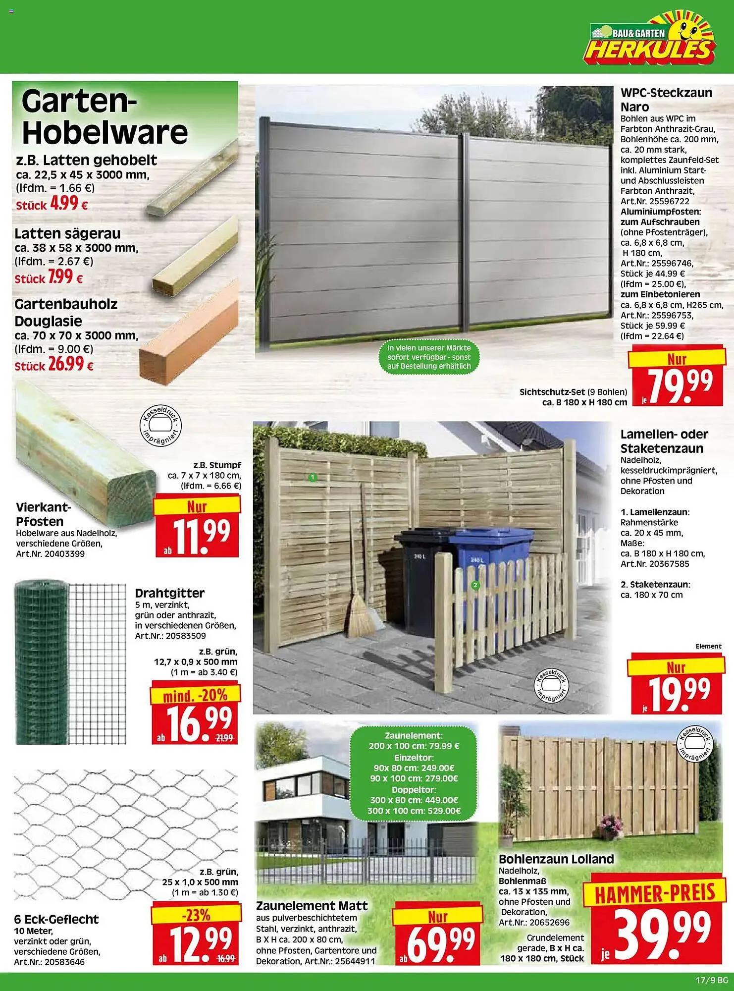 Herkules Baumarkt Prospekt von 20. April bis 25. April 2026 - Prospekt seite 9