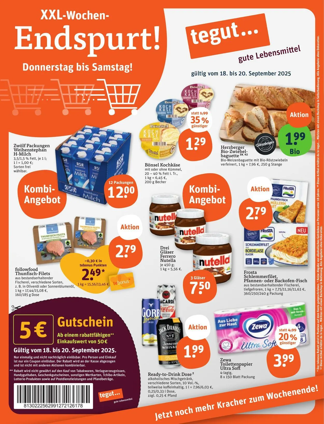 Tegut Aktueller Prospekt von 8. September bis 14. September 2025 - Prospekt seite 1