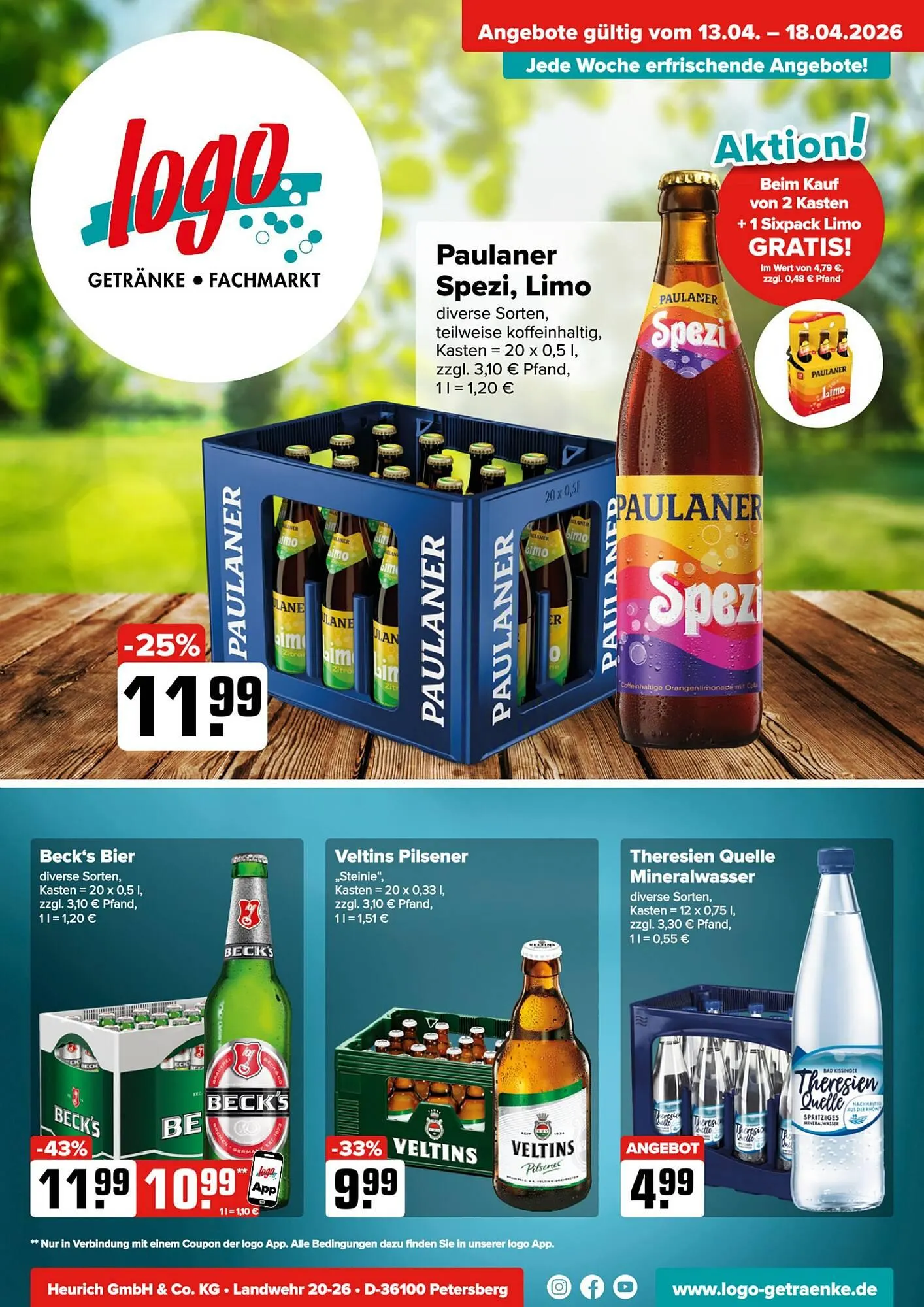 Logo Getränkemarkt Prospekt von 13. April bis 18. April 2026 - Prospekt seite 1