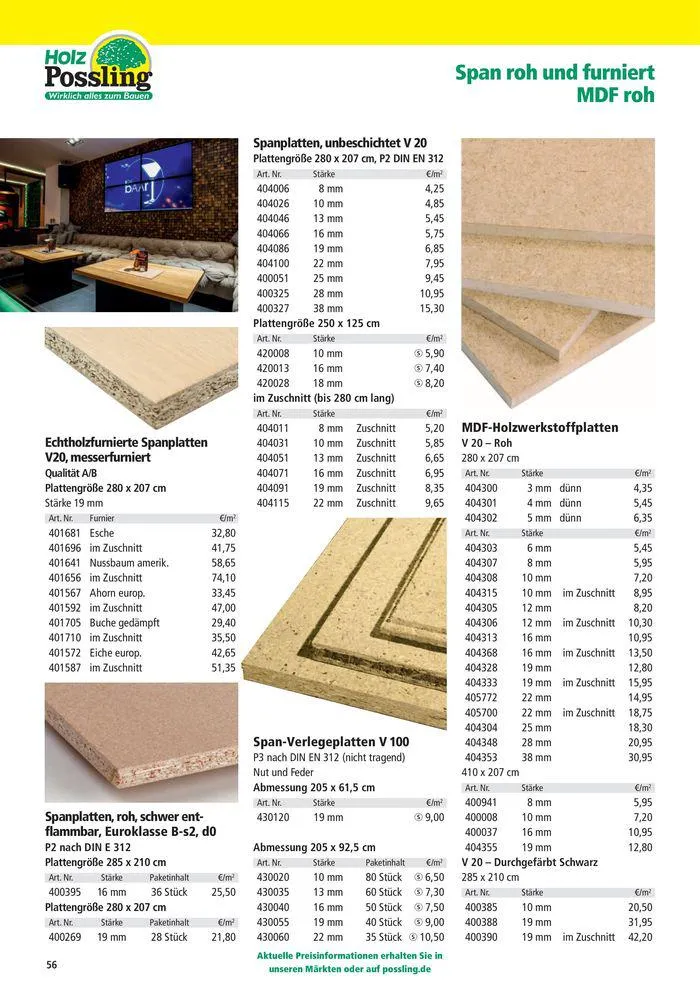 Holz-& Baukatalog 2024/25 von 27. März bis 31. Januar 2025 - Prospekt seite 56