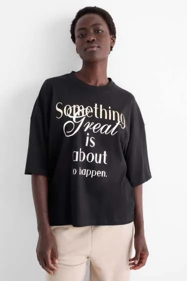 T-shirt - oversized - shiny