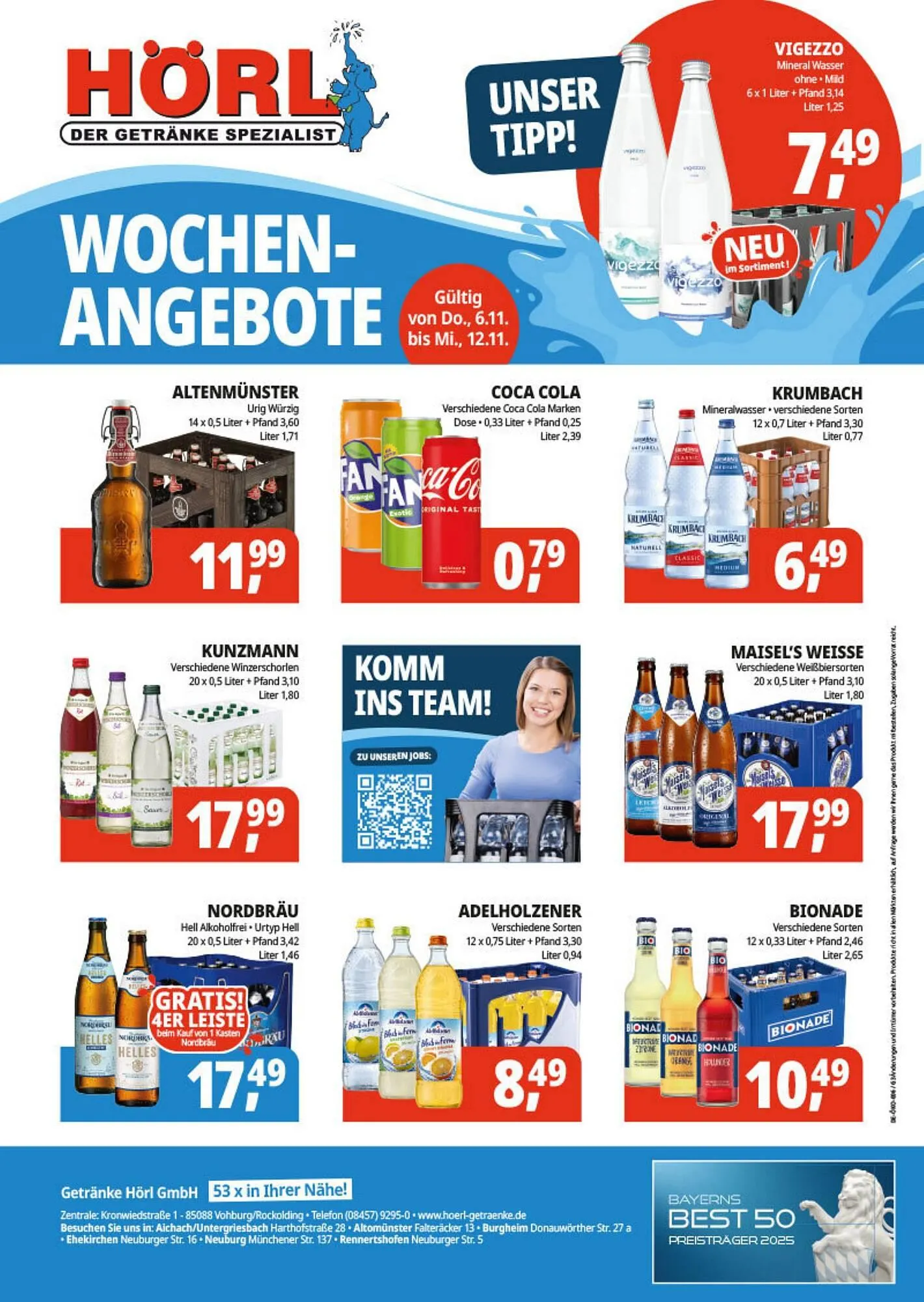 Hörl Getränke Prospekt von 6. November bis 12. November 2025 - Prospekt seite 1