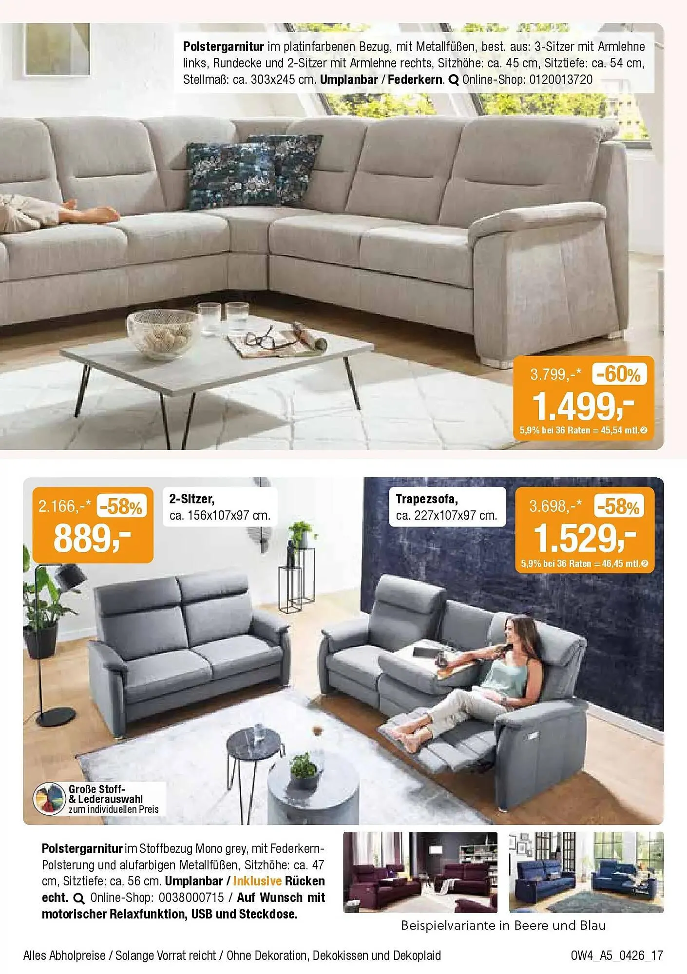 Opti Wohnwelt Prospekt von 1. April bis 18. April 2026 - Prospekt seite 17