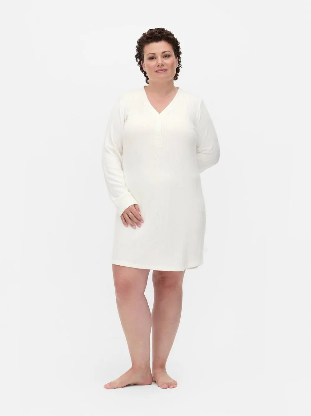 Superweiches Nachtkleid mit Zopfmuster