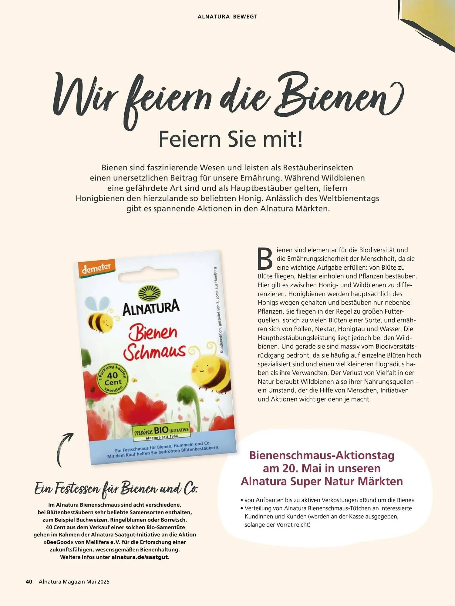 Alnatura Prospekt von 2. Mai bis 1. Juni 2025 - Prospekt seite 40