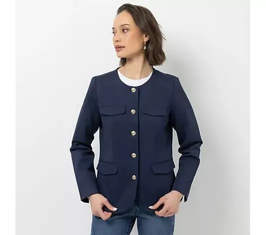 Wählen Sie Ihre Variante: STEFFEN SCHRAUT Blazer, Schmuckknöpfe bedrucktes Futter figurbetont