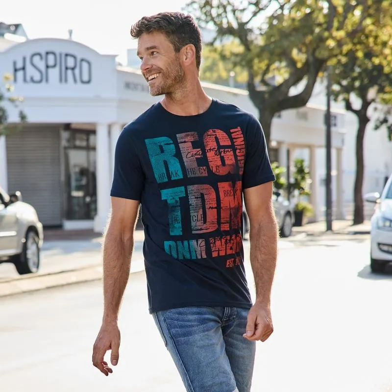 Herren-T-Shirt mit farbigem Druck