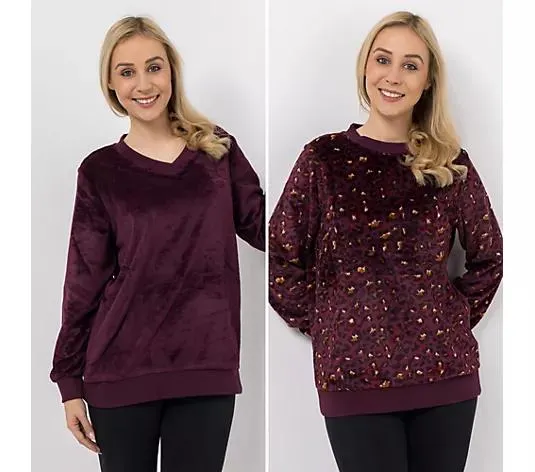 MONT CHALET 2 Damen-Pullover uni & bedruckt Mikrofaser Chinchilla Rund- & V-Ausschnitt