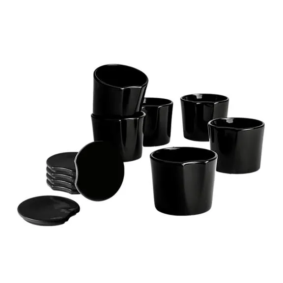 6 schwarze Varoma® Förmchen mit Deckel