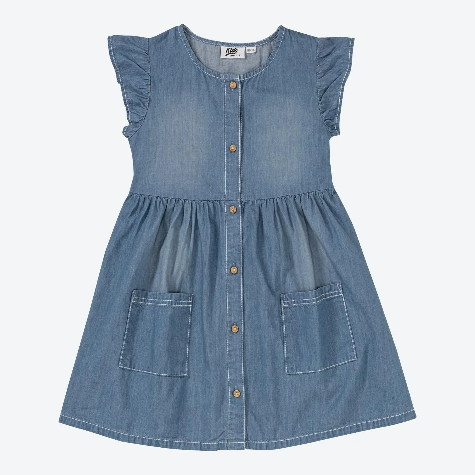 Kinder-Mädchen-Jeanskleid mit Taschen