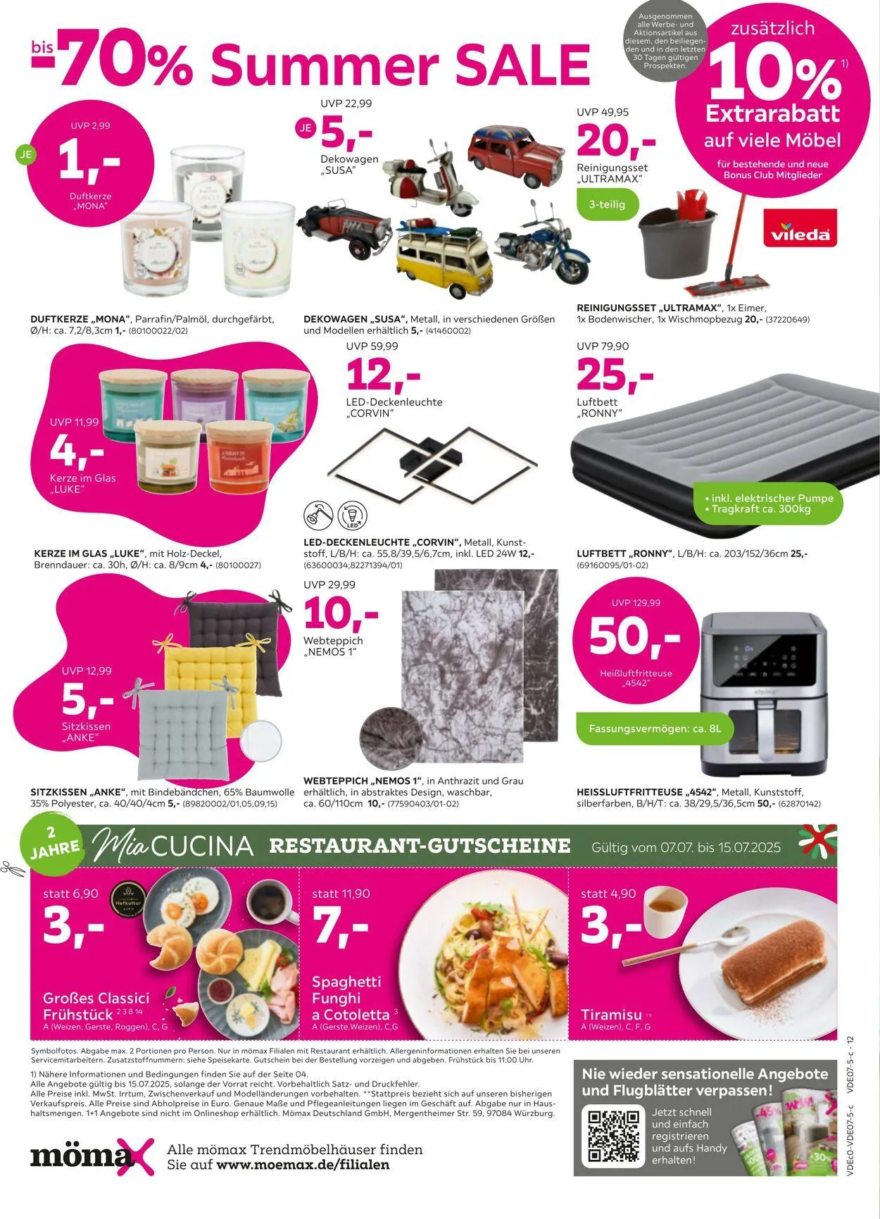 Mömax Aktueller Prospekt von 7. Juli bis 15. Juli 2025 - Prospekt seite 12