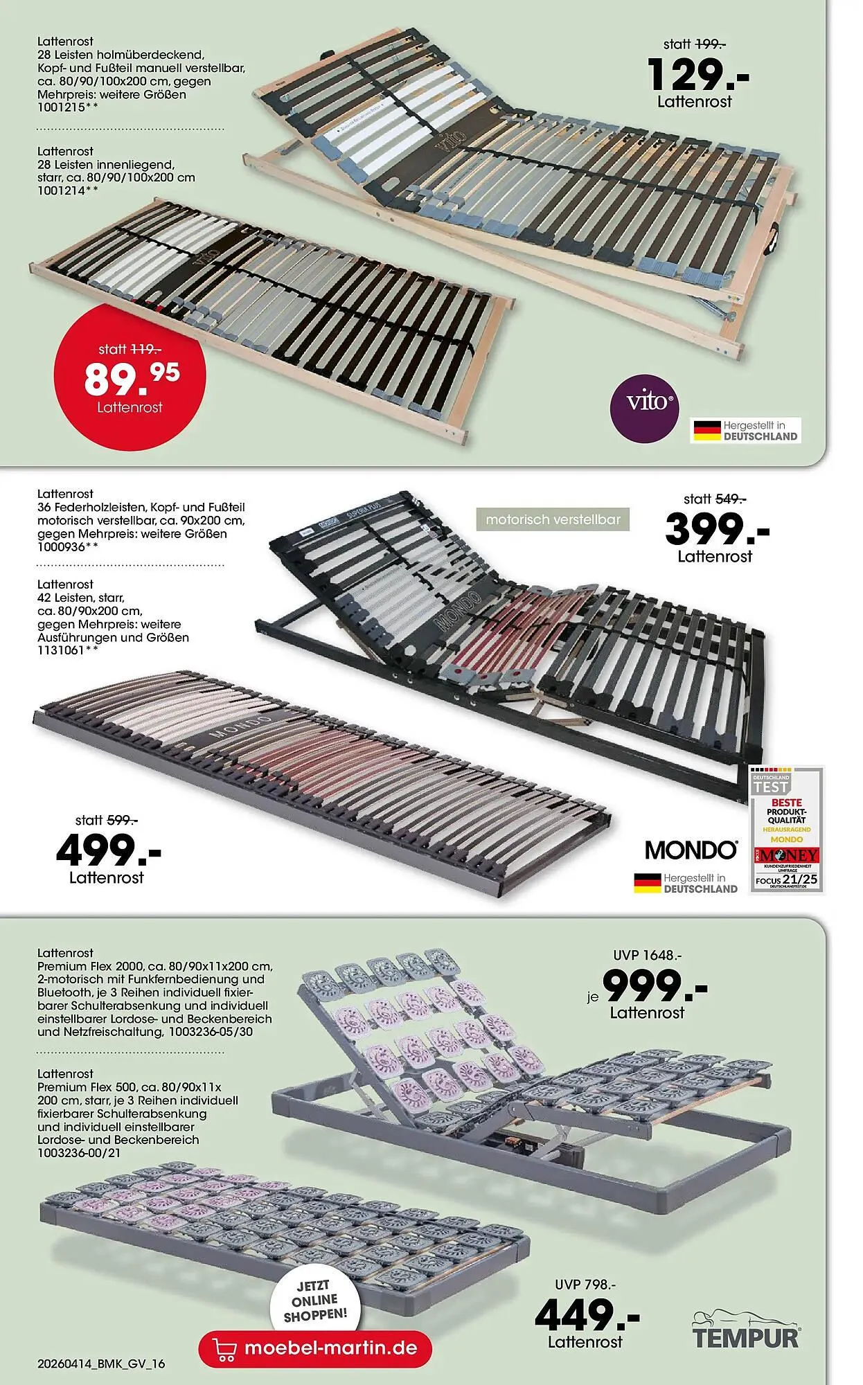 Möbel Martin Prospekt von 13. April bis 30. April 2026 - Prospekt seite 16