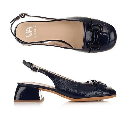 VIA MILANO Damen-Sandale echt Leder Schmuckdetail Absatz ca. 3,5cm