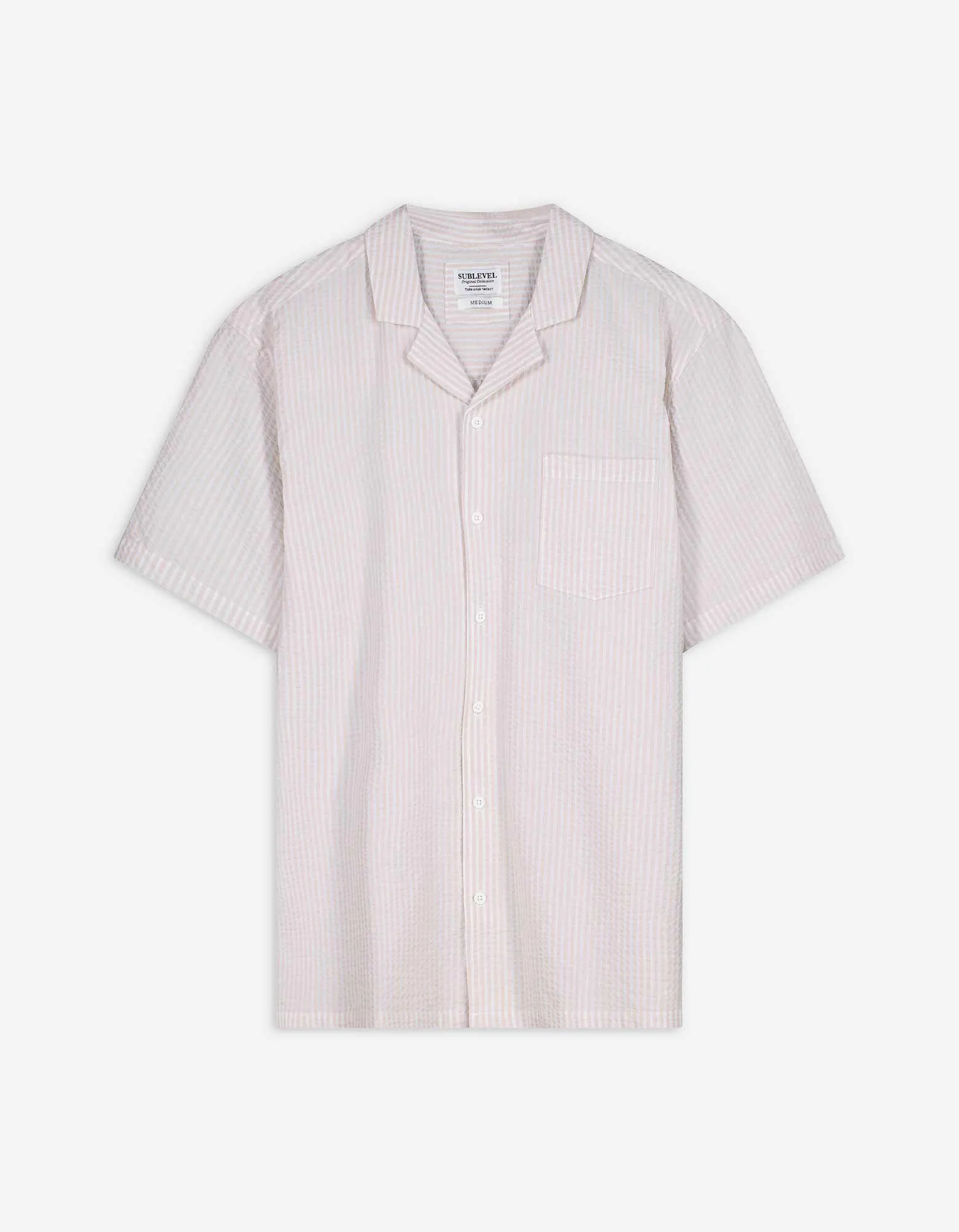 Hemd - Seersucker - hellgrau