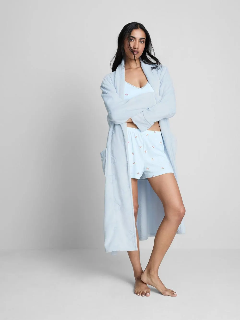 Bademantel in Midilänge