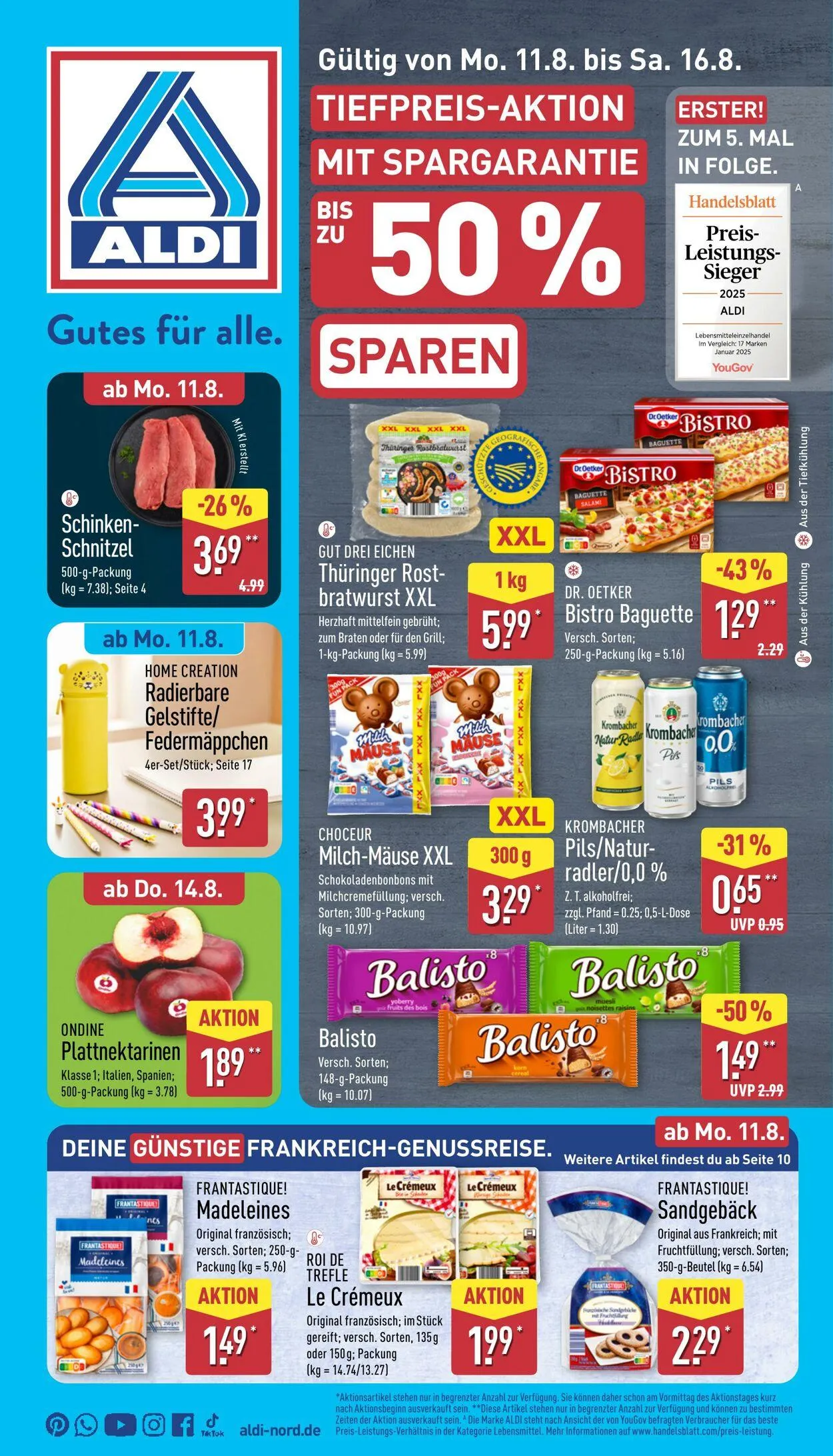 Aldi-Nord von 11. August bis 16. August 2025 - Prospekt seite 1