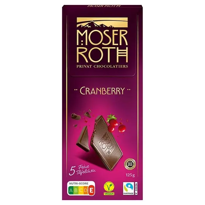 MOSER ROTH Schokolade 125 g, Cranberry