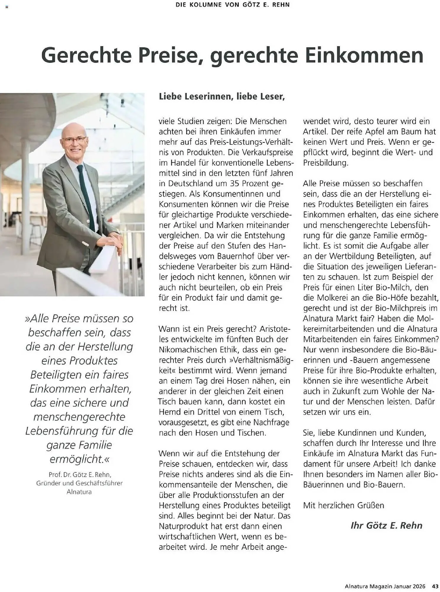 Alnatura Prospekt von 1. Januar bis 31. Januar 2026 - Prospekt seite 43