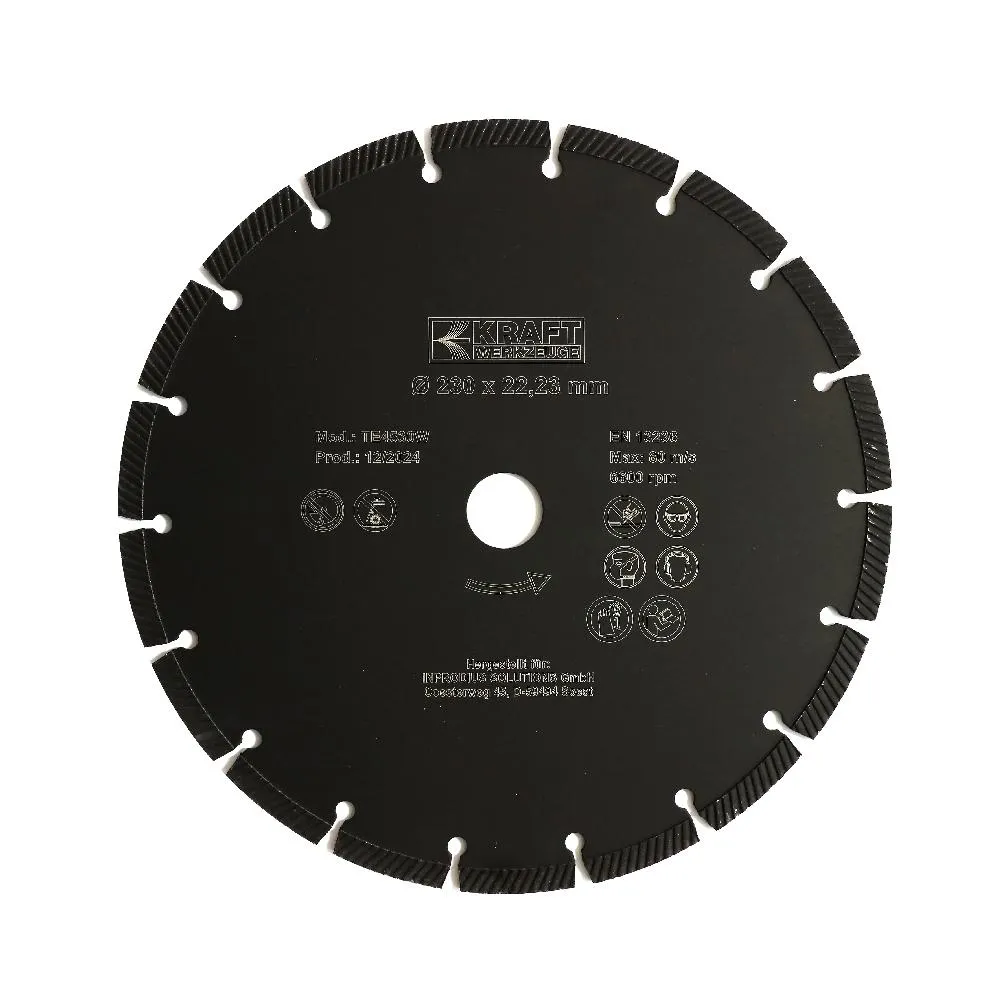 Diamant-Trennscheibe Ø230 mm, Trockenscheibe und feine Welle