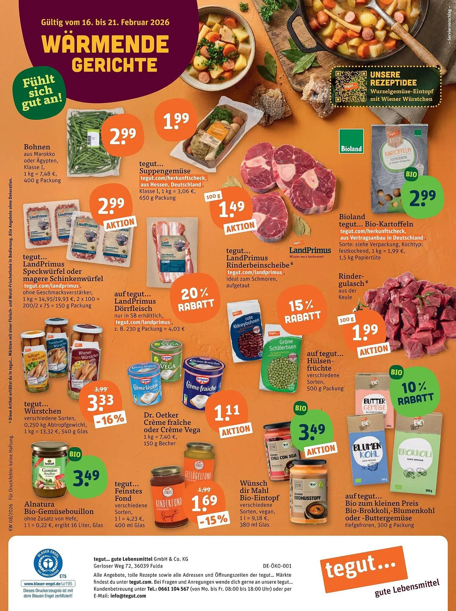 Tegut Prospekt von 16. Februar bis 21. Februar 2026 - Prospekt seite 27