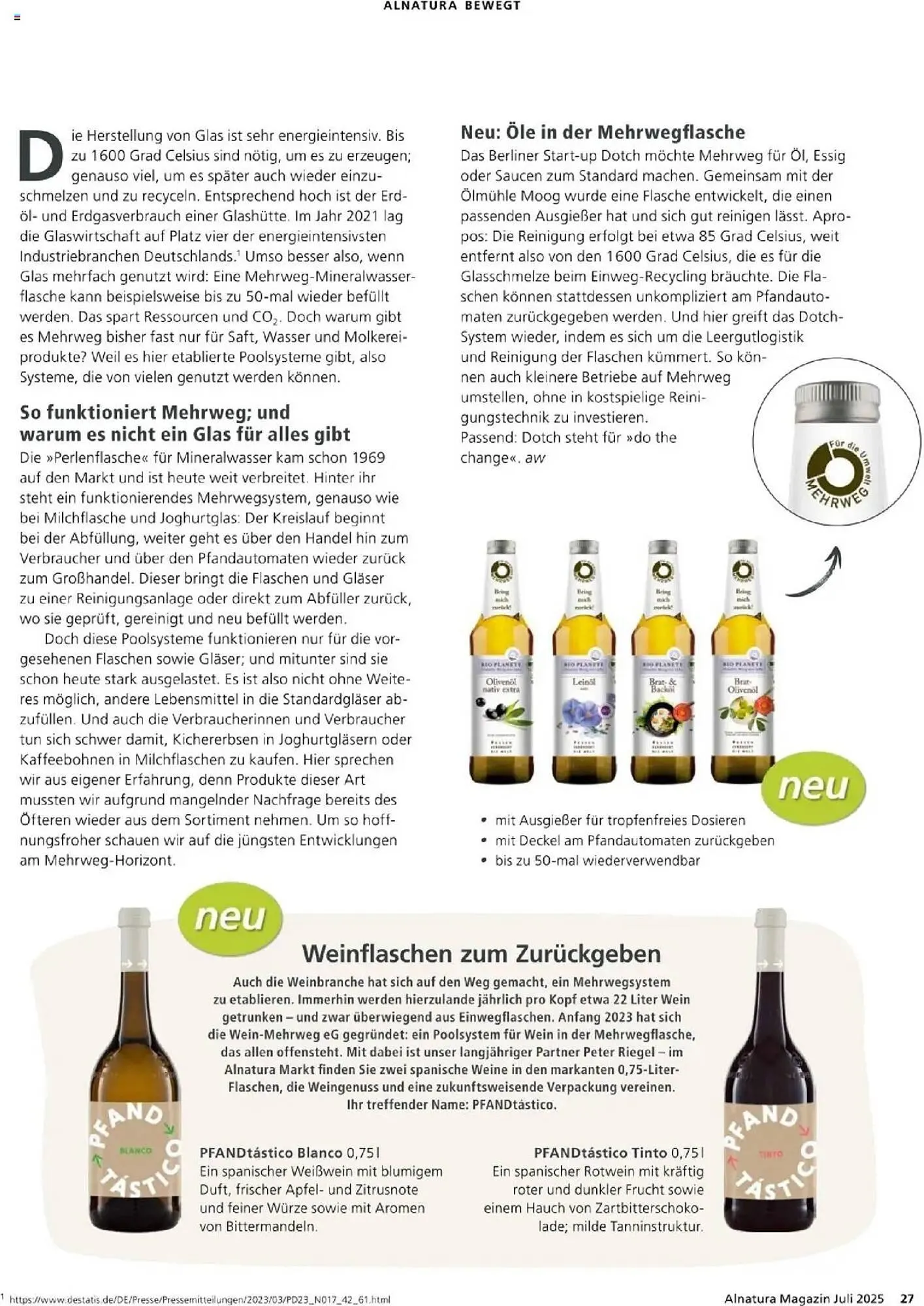 Alnatura Prospekt von 1. Juli bis 31. Juli 2025 - Prospekt seite 27