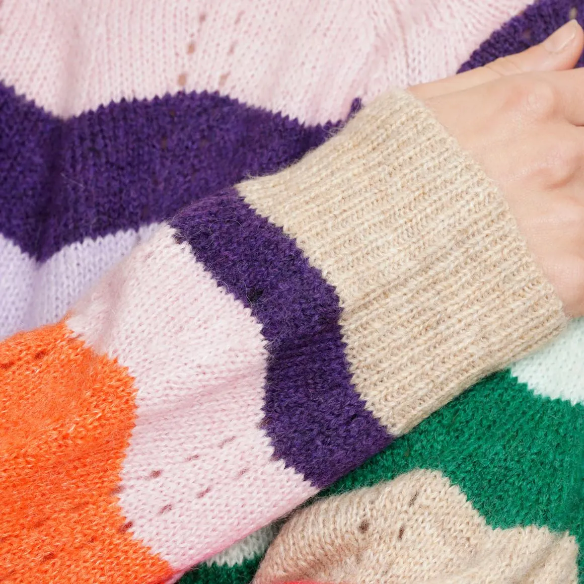 Damen Strickpullover mit Streifen