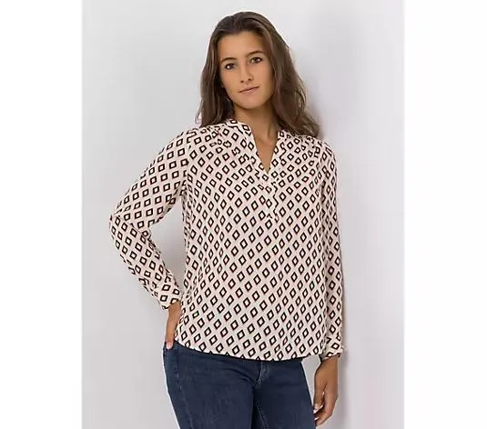 EVA LUTZ Bluse Lilly Knopfleiste Strass-Detail leger weit