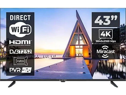 KIANO Elegance TV 43" Fernseher (Flat, 43 Zoll / 108 cm, UHD 4K, SMART TV)